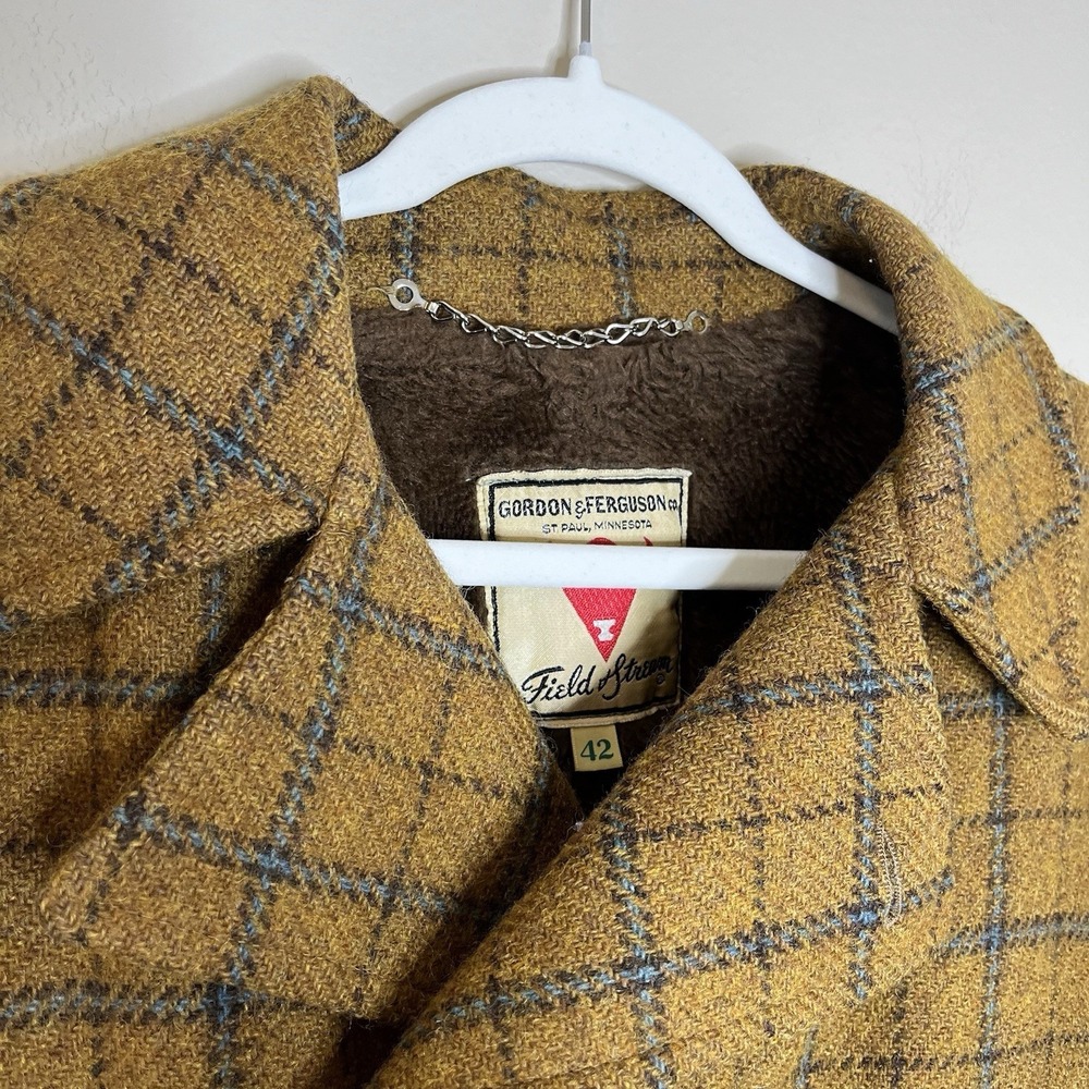 men VTG jacket Wool Plaid Gordon Ferguson Field Of Stream Preppy‎ 42 70s Retro - Picture 6 of 11